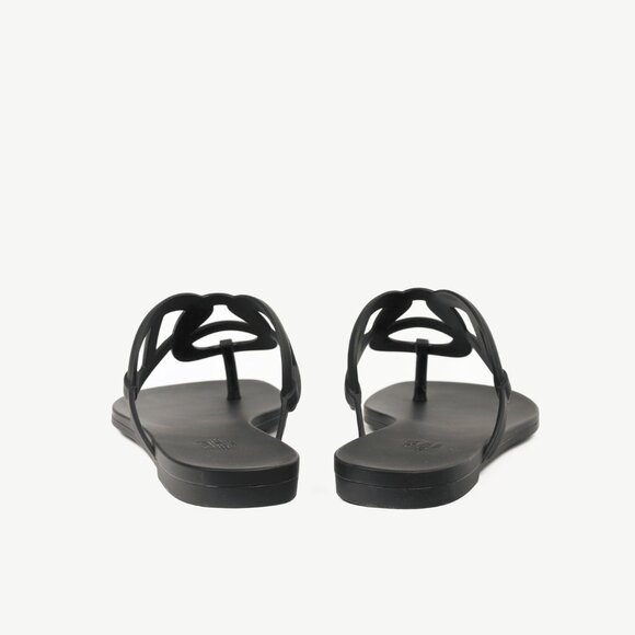 Hermes Egerie Noir Rubber Chaine d'Ancre Thong Sandals - Picture 4 of 11